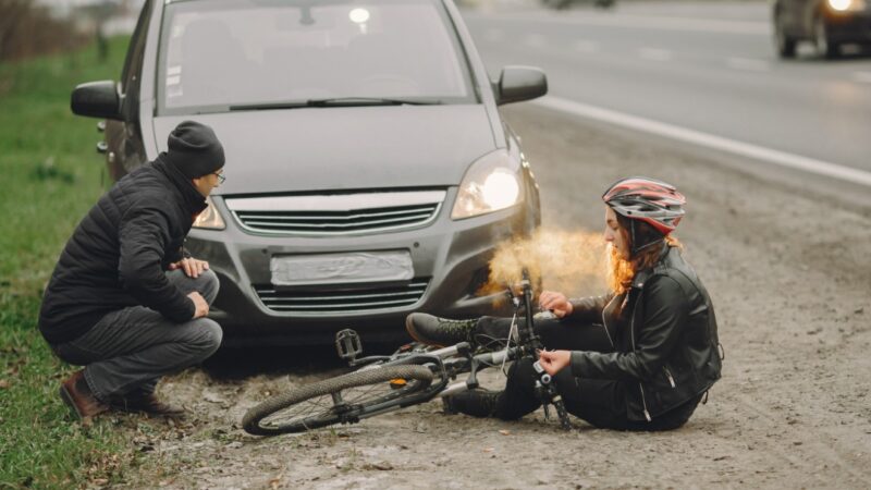 Wypadek na rowerze w Piotrkowie