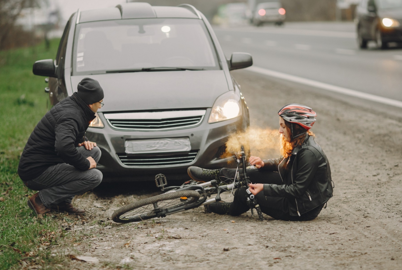 Wypadek na rowerze w Piotrkowie