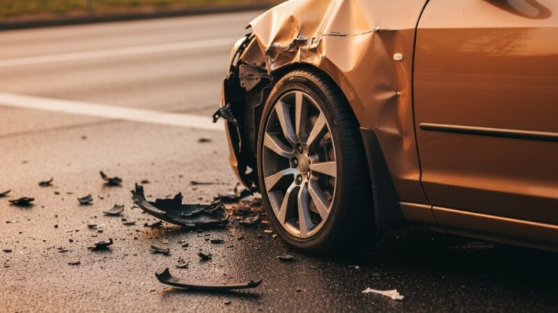 Kolizja na Piłsudskiego: Mercedes uderzył w tył Renaulta tuż przed przejściem dla pieszych