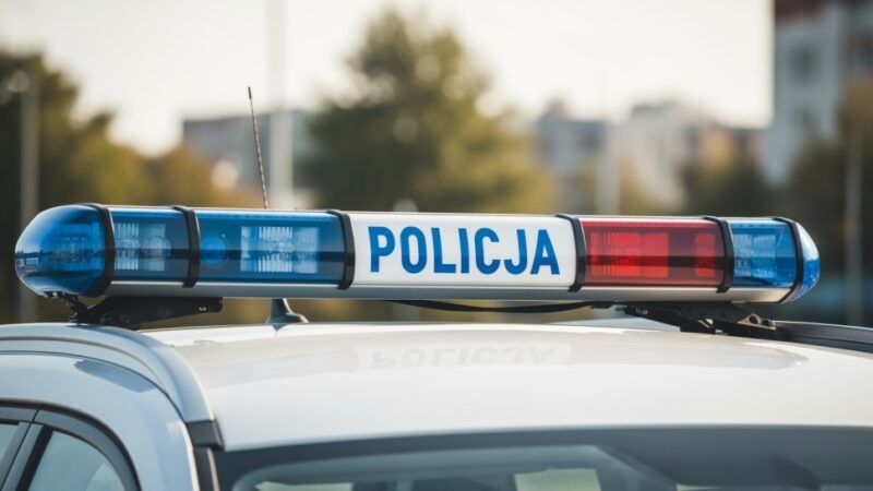 Policjanci rozdawali odblaskowe kamizelki mieszkańcom Rozprzy. Chcą zwiększyć bezpieczeństwo pieszych